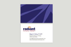 radiant physical therapy business cards