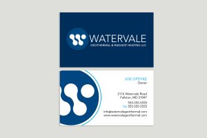 Watervale Geothermal & Radiant Heating LLC Business Cards